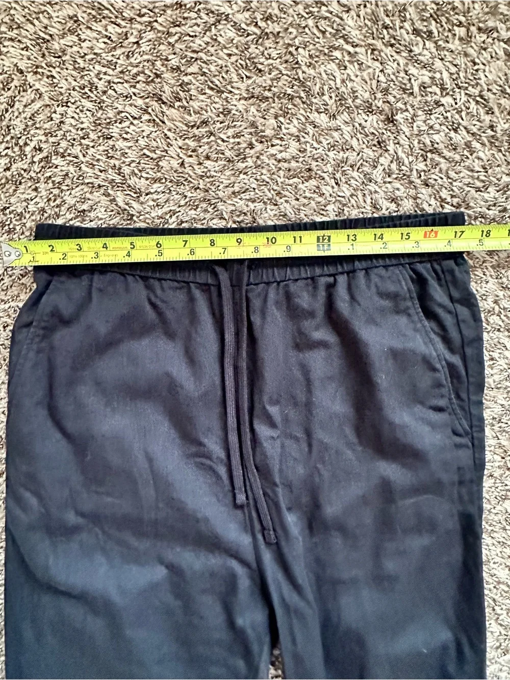 COS Women’s Black Linen Blend Drawstring Pull On Pants Size 10 Minimalist